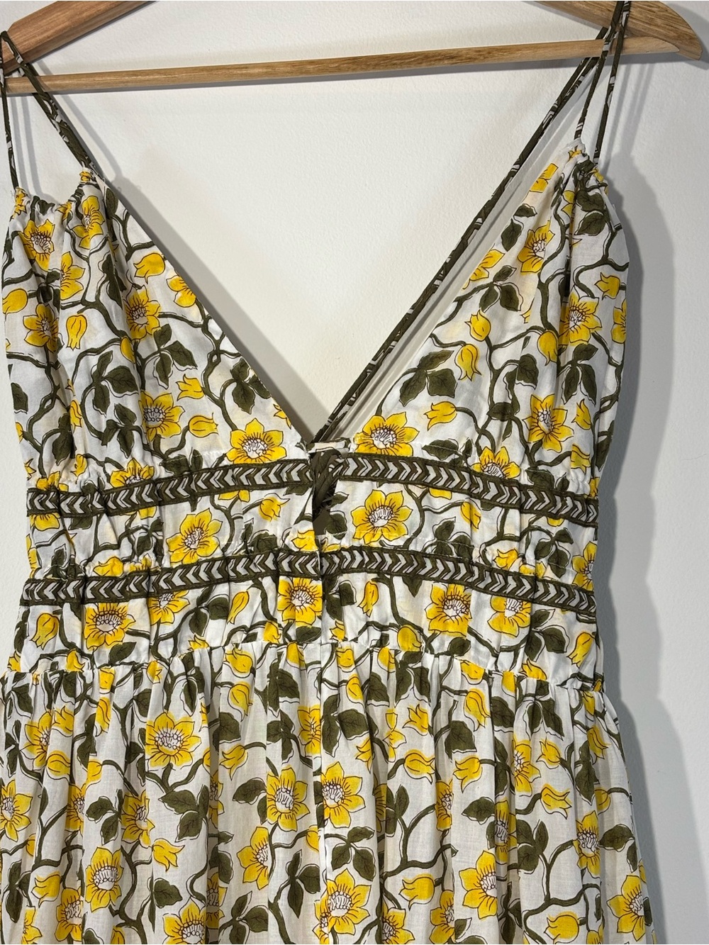 J. Crew Cotton voile plunge maxi dress in daffodil daze block print Size L - Picture 11 of 11